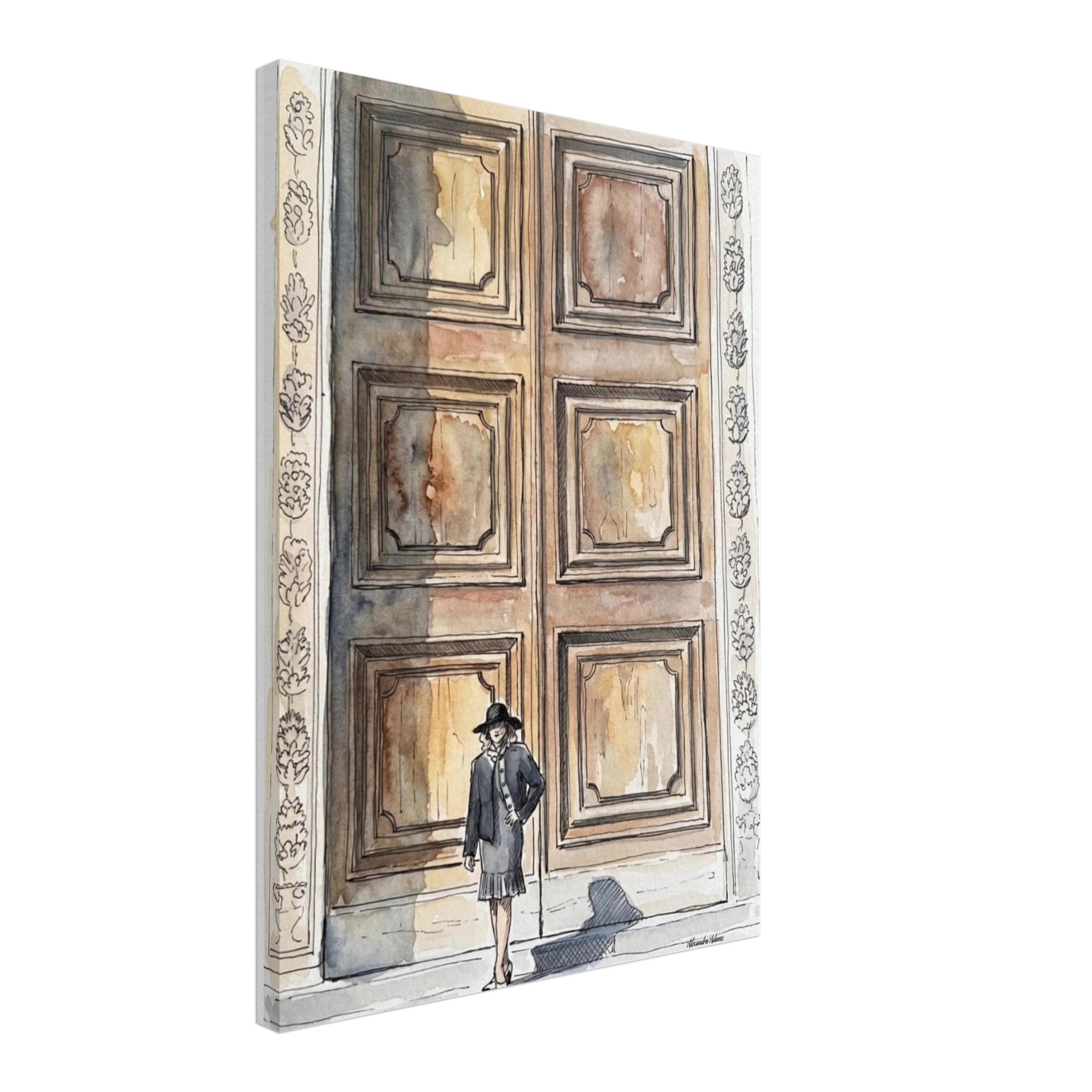 Gallery-wrapped canvas of Before I Chose by Nova Abstract showing a symbolic doorway artwork from The Doors Between Us collection.
