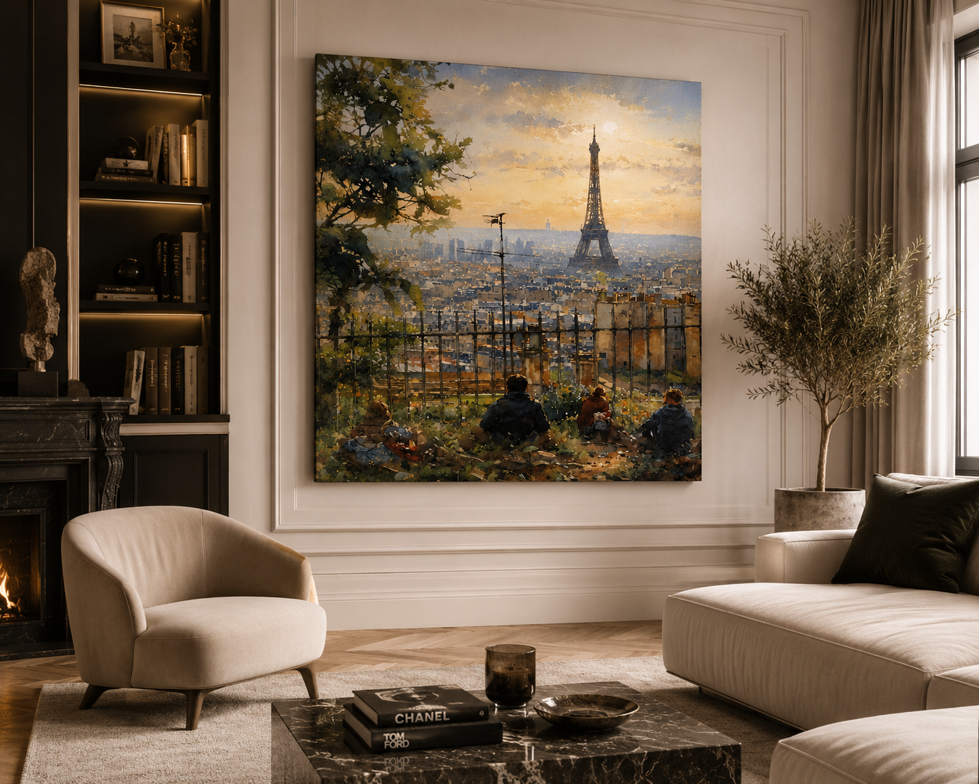 Paris, Before the World Wakes - Eiffel Tower Paris Canvas Wall Art - Nova Abstract