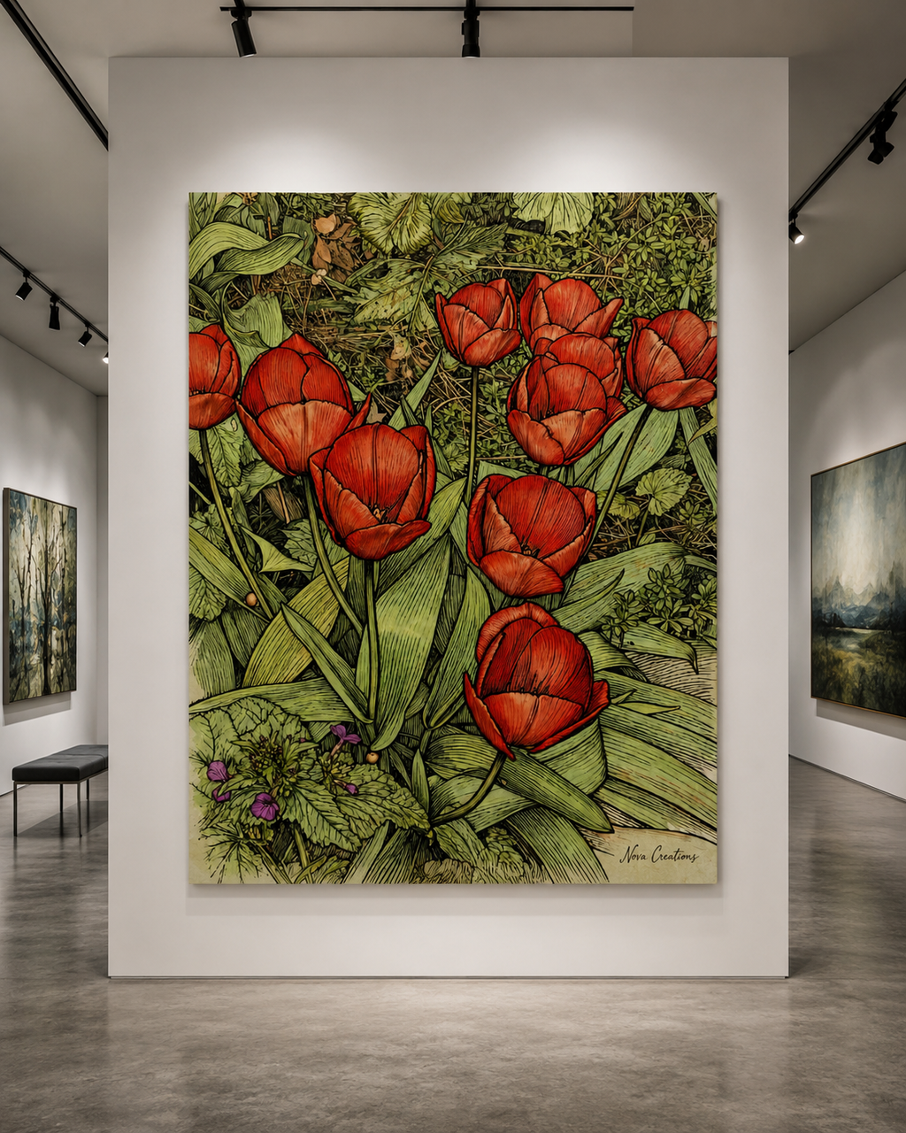 Where The Wild Tulips Whisper – One-of-Ten Botanical Edition | 70 × 100 cm Canvas