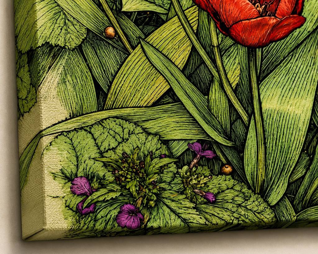 Where The Wild Tulips Whisper – One-of-Ten Botanical Edition | 70 × 100 cm Canvas