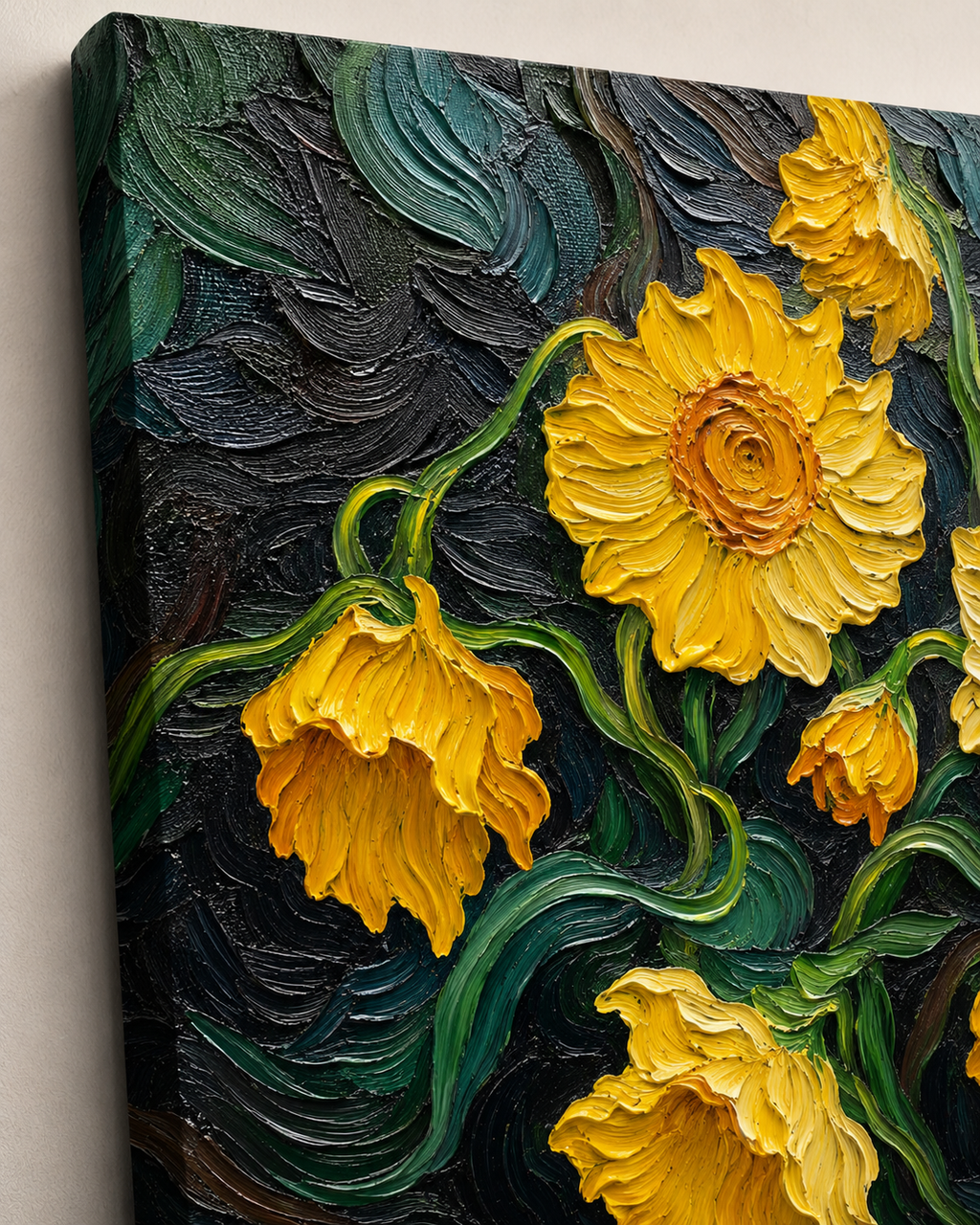 Yellow Blooms | OOAK Botanical Canvas Art Print | 70 × 100cm | Nova Editions
