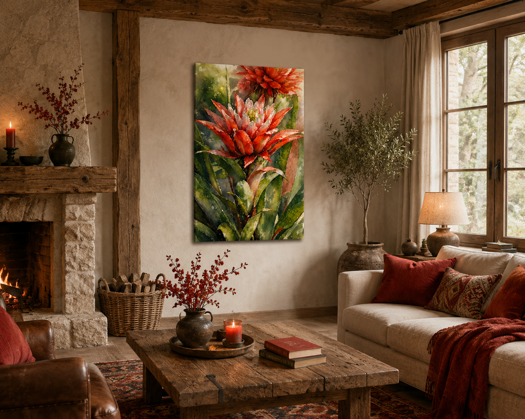The Scarlet Awakening – One-of-Ten Botanical Edition | 70 × 100 cm Canvas