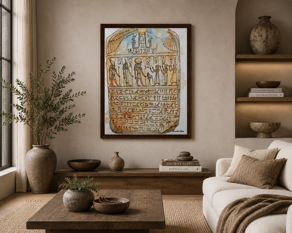 When We Still Looked Up | Egyptian Watercolour Canvas Print by Alexandra Adams