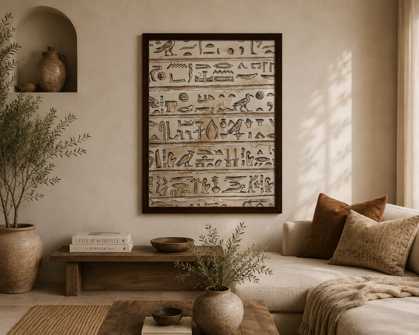 The Questions They Left Behind | Egyptian Hieroglyphic Canvas Print by Alexandra Adams