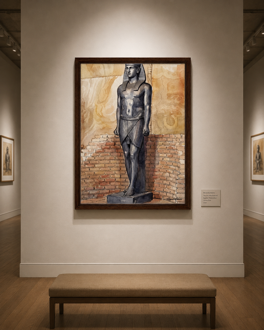 The One Who Endured | Egyptian Watercolour Canvas Print by Alexandra Adams