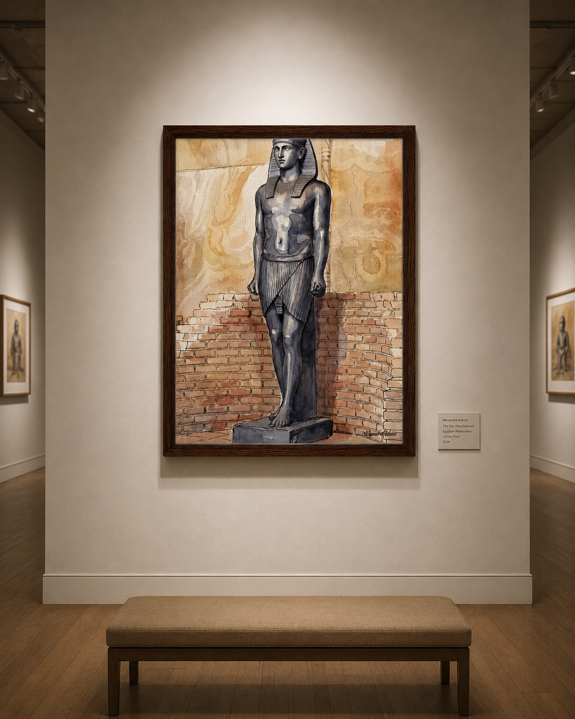 The One Who Endured | Egyptian Watercolour Canvas Print by Alexandra Adams