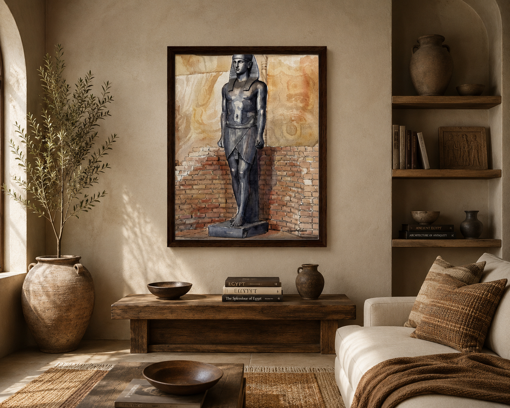 The One Who Endured | Egyptian Watercolour Canvas Print by Alexandra Adams