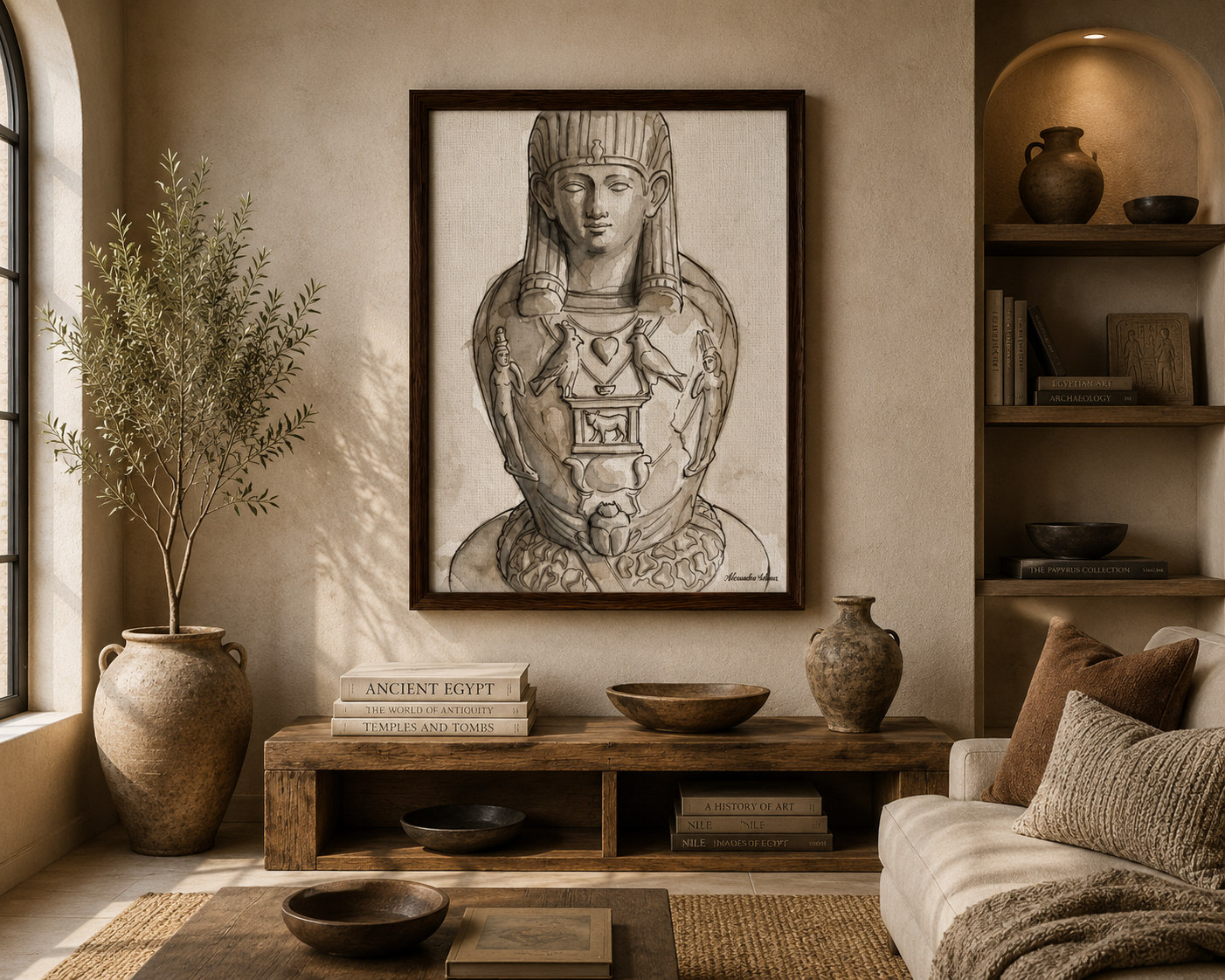 The Heart Remembers | Egyptian Watercolour Canvas Print by Alexandra Adams