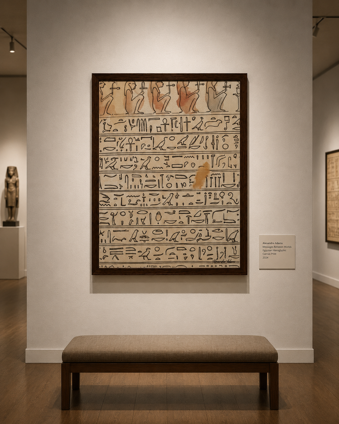 Messages Between Worlds | Egyptian Hieroglyphic Canvas Print by Alexandra Adams