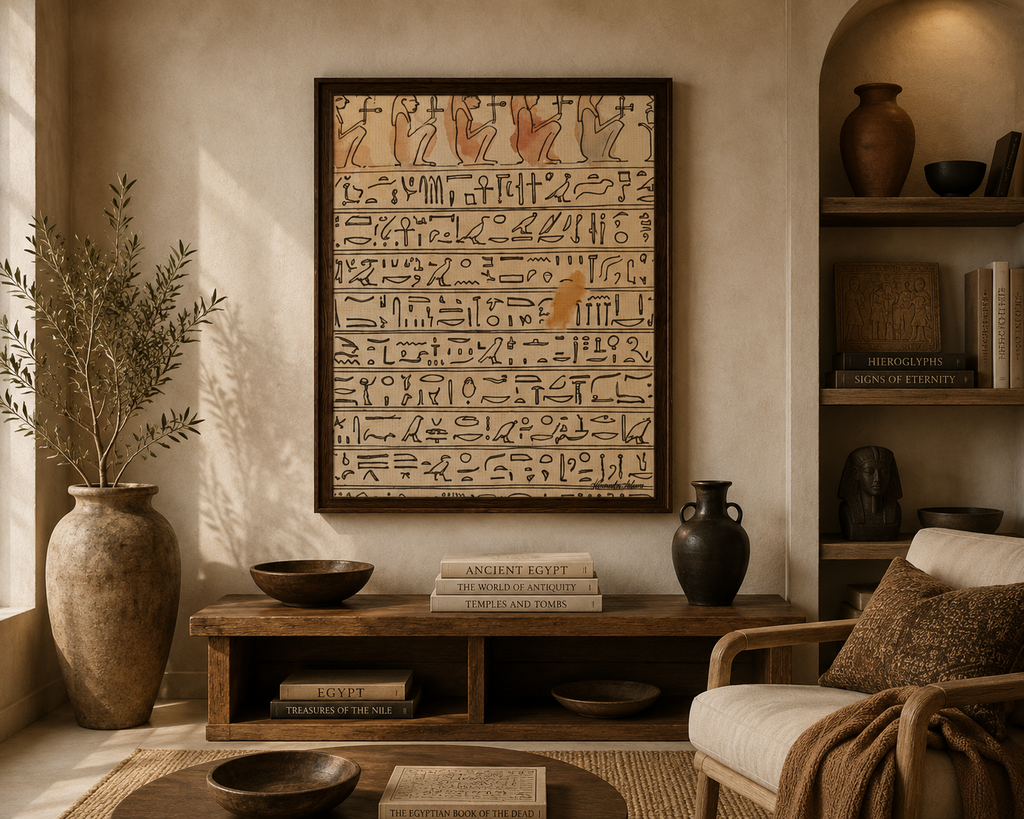 Messages Between Worlds | Egyptian Hieroglyphic Canvas Print by Alexandra Adams