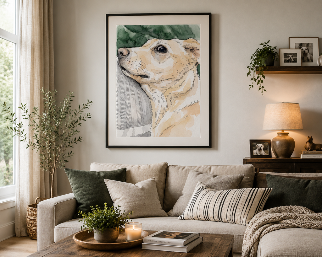 Custom Pet Portrait - Timeless Watercolour