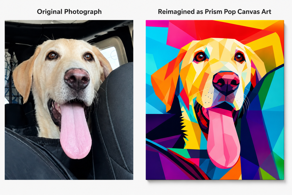Custom Pet Portrait - Prism Pop Canvas