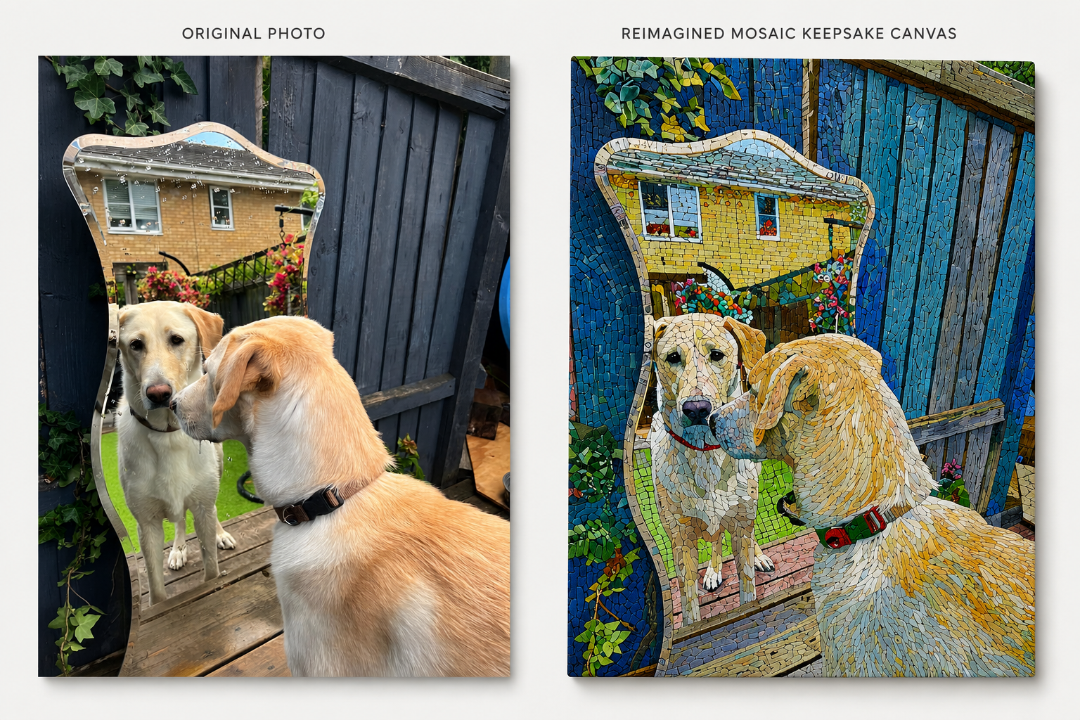 Custom Pet Portrait - Mosaic Keepsake Style Canvas