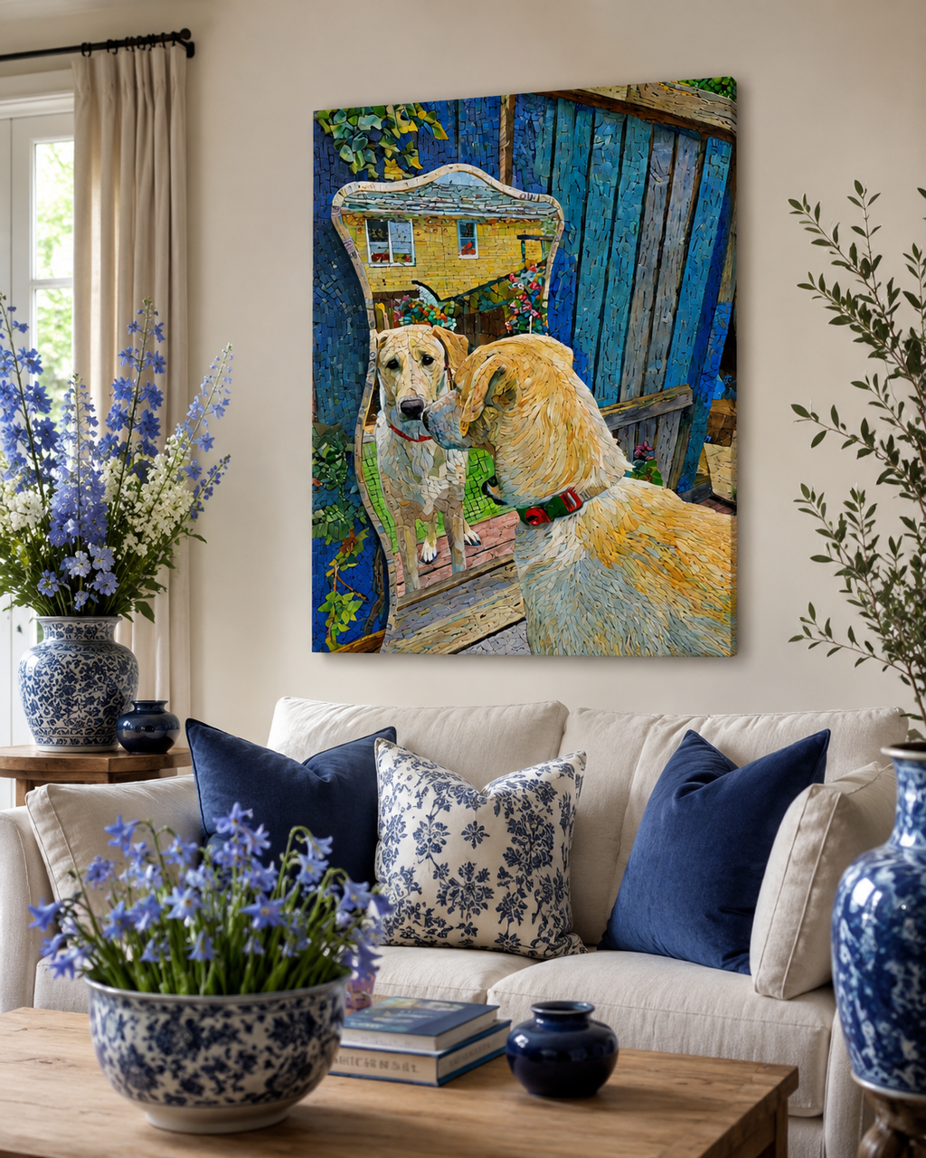 Custom Pet Portrait - Mosaic Keepsake Style Canvas