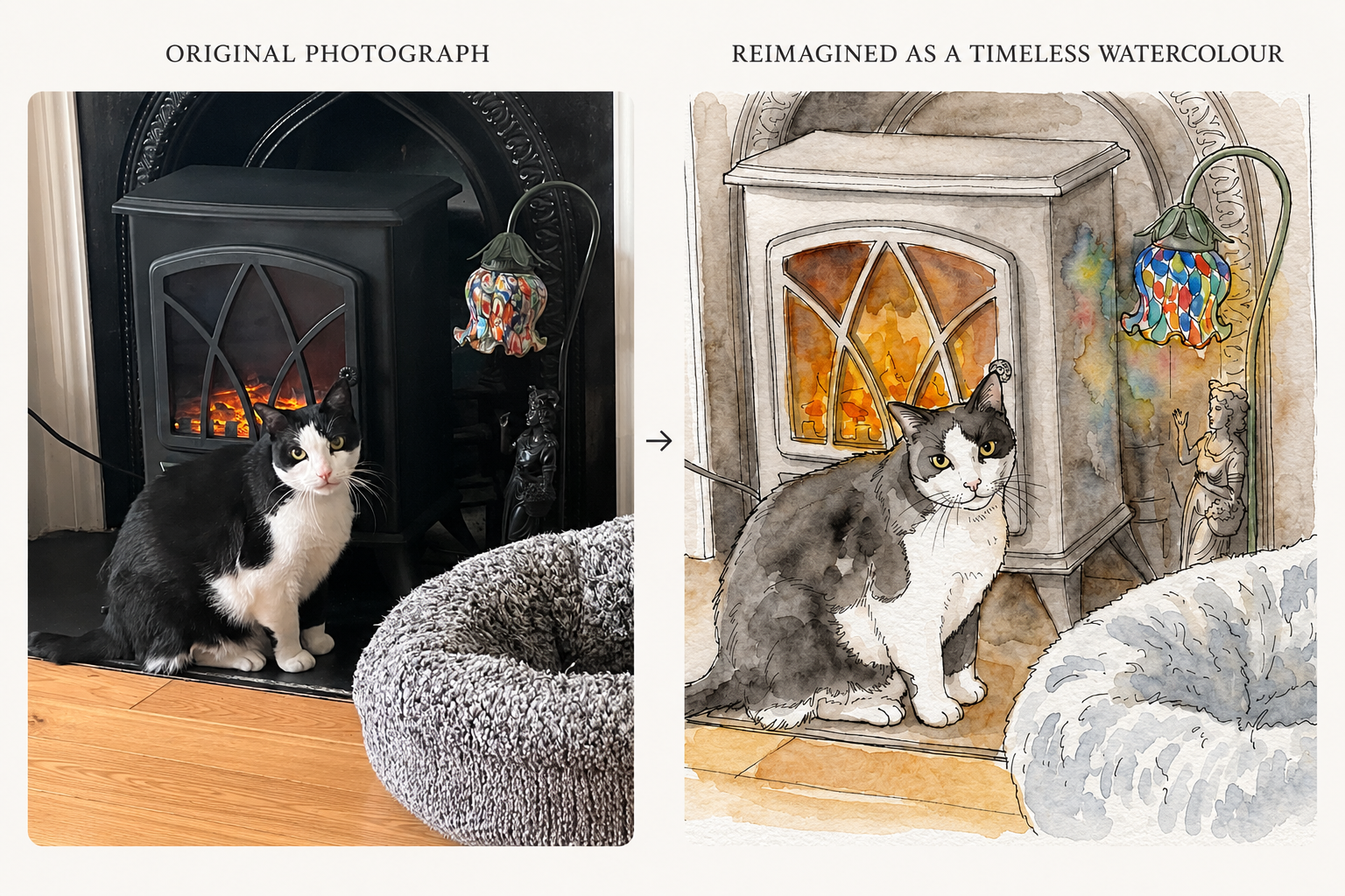 Custom Pet Portrait - Timeless Watercolour