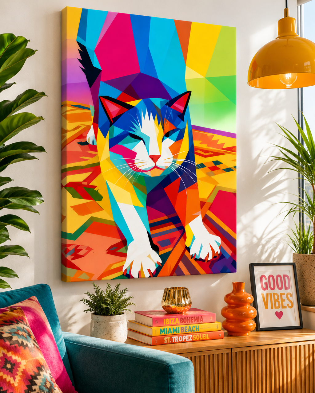 Custom Pet Portrait - Prism Pop Canvas