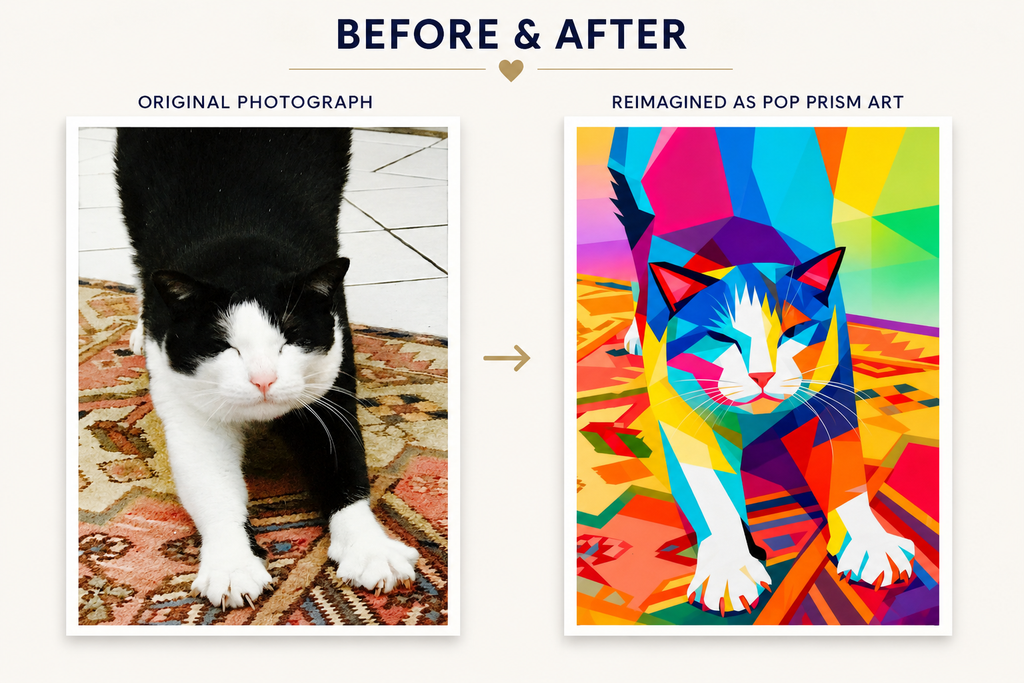 Custom Pet Portrait - Prism Pop Canvas