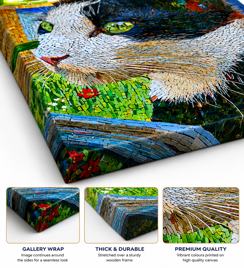 Custom Pet Portrait - Mosaic Keepsake Style Canvas