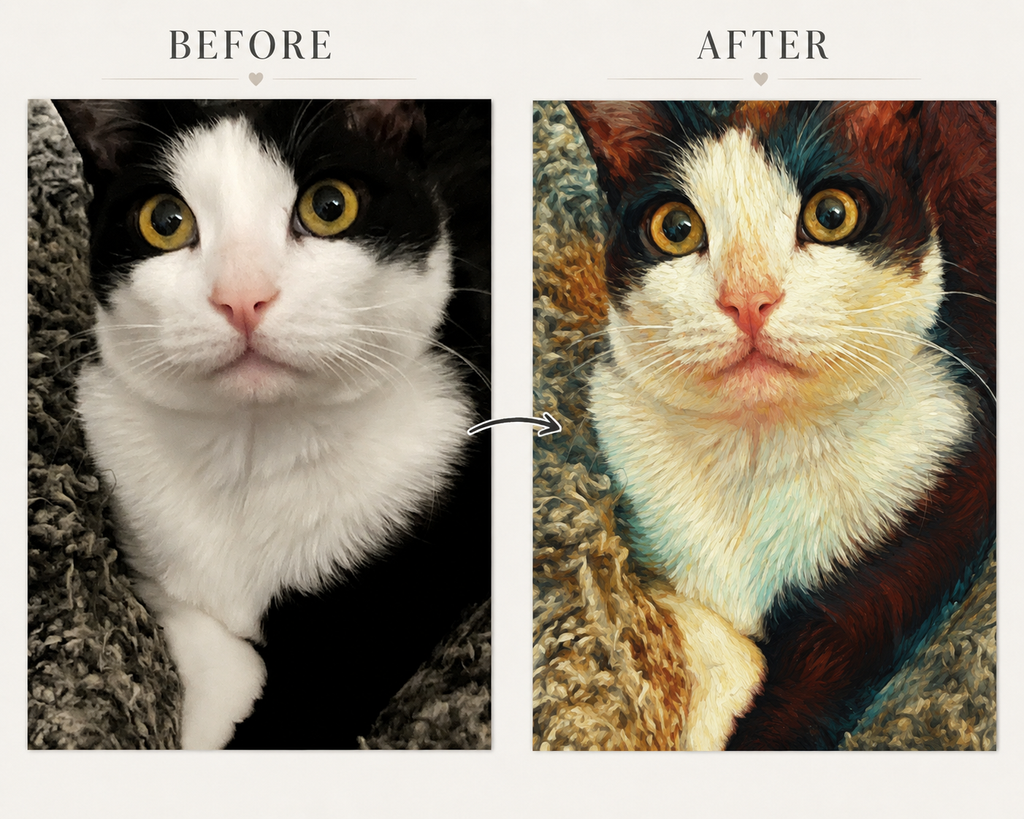 Custom Pet Portrait - Gentle Strokes Canvas