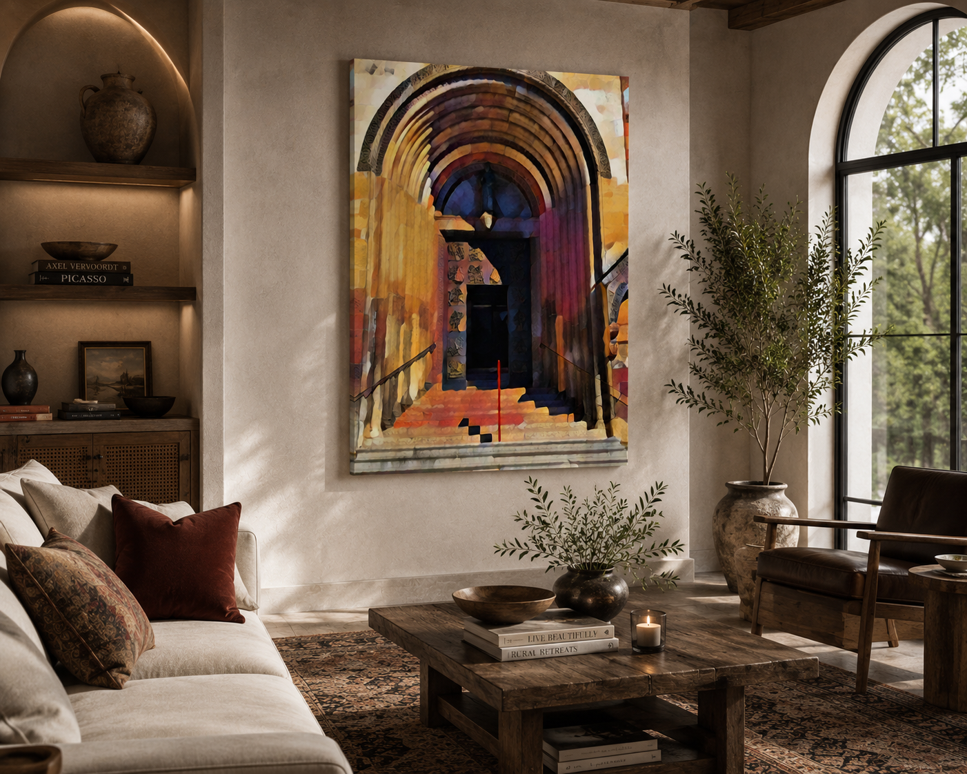 Beyond What I Could See canvas artwork displayed in a contemporary living room, fine art by Nova Abstract from The Doors Between Us collection.
